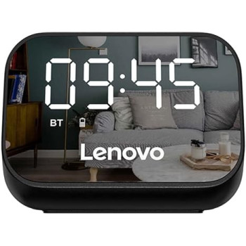 Audio Player, Fawoonu TS13 Wireless BT Speaker Portable Wireless Subwoofer Stereo Speaker o Player Single Alarm Clock Mirror Design Black