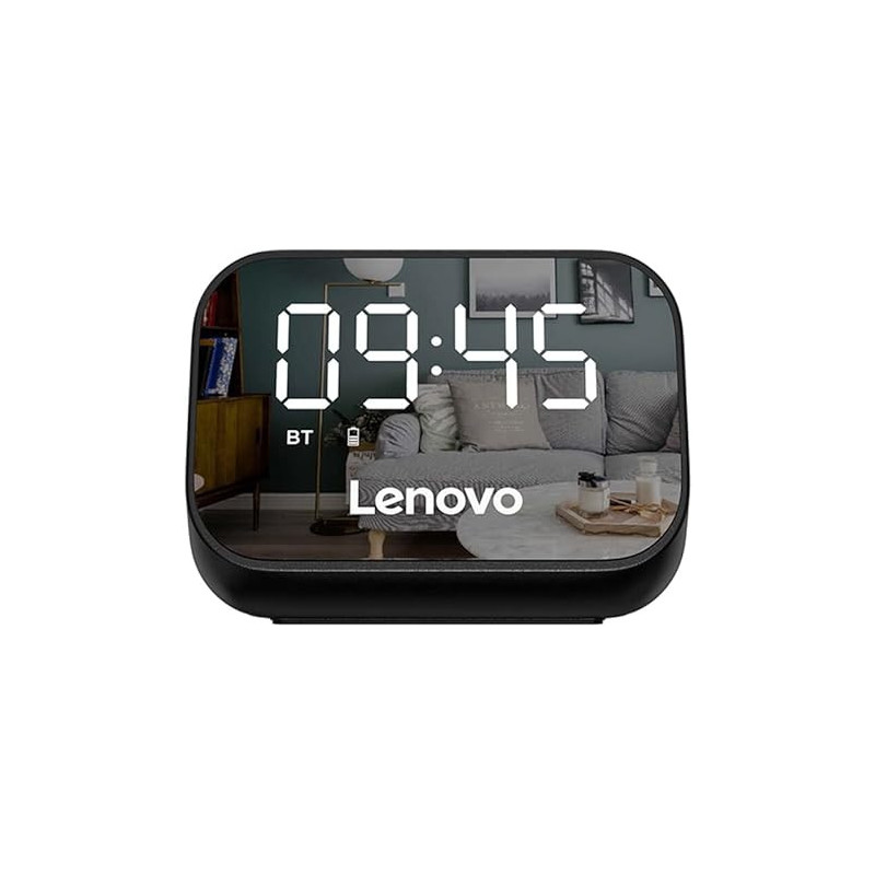 Audio Player, Fawoonu TS13 Wireless BT Speaker Portable Wireless Subwoofer Stereo Speaker o Player Single Alarm Clock Mirror Design Black
