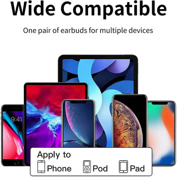 BOWIS for iPhone Earphones Wired Headphones Built-in Mic&Volume Control & Noise Cancellation In-Ear Earphones Earbuds Support for all iOS