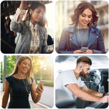 BOWIS for iPhone Earphones Wired Headphones Built-in Mic&Volume Control & Noise Cancellation In-Ear Earphones Earbuds Support for all iOS