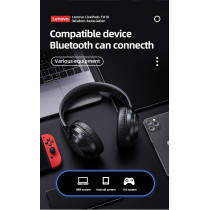 Lenovo thinkplus Headphones TH10 (Black), Wireless, Wired