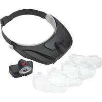 Carson Pro Series MagniVisor Deluxe Head-Worn LED Lighted Magnifier with 4 Different Lenses (1.5x, 2x, 2.5x, 3x) (CP-60)