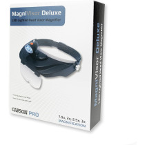 Carson Pro Series MagniVisor Deluxe Head-Worn LED Lighted Magnifier with 4 Different Lenses (1.5x, 2x, 2.5x, 3x) (CP-60)
