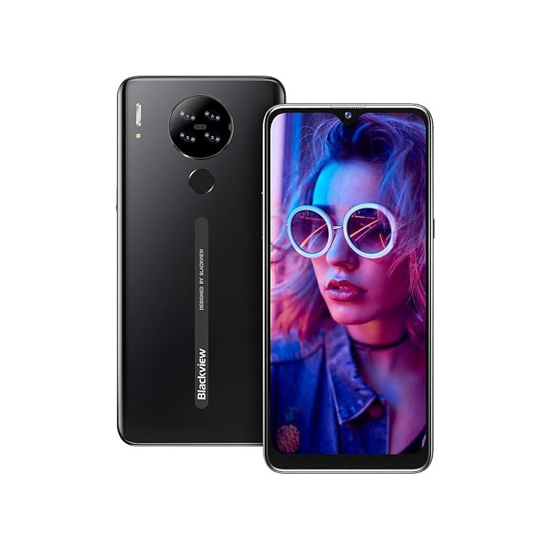 Mobile Phone,Blackview A80S Smartphones SIM Free Unlocked,6.21 inches HD+ Screen,13MP Quad AI Camera,Octa-core 4GB+64GB/SD 128GB,4200mAh Battery, Face/Fingerprint ID-Black