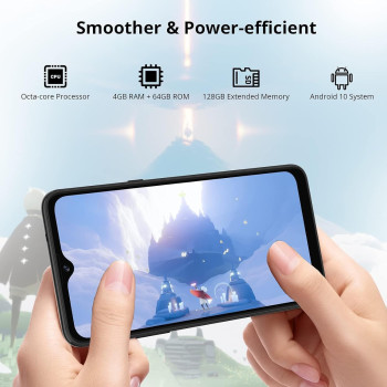 Mobile Phone,Blackview A80S Smartphones SIM Free Unlocked,6.21 inches HD+ Screen,13MP Quad AI Camera,Octa-core 4GB+64GB/SD 128GB,4200mAh Battery, Face/Fingerprint ID-Black