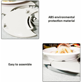 Lazy Susan Rotating Food Turntable 360 Manual Swivel Adjustable Dining Table Non-Skid Food Serving Train Dining Turntable For Food Sharing 1.4M/4.59FT white
