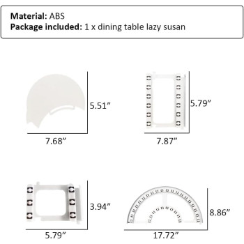 Lazy Susan Rotating Food Turntable 360 Manual Swivel Adjustable Dining Table Non-Skid Food Serving Train Dining Turntable For Food Sharing 1.4M/4.59FT white
