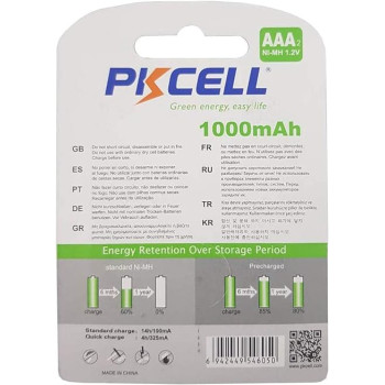 Al Sindan Rechargeable AAA Batteries 1000mAh 1.2V Ni-MH RTU Pre-Chargerd Ready to use 2 Piece by PKCELL