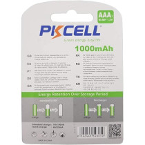 Al Sindan Rechargeable AAA Batteries 1000mAh 1.2V Ni-MH RTU Pre-Chargerd Ready to use 2 Piece by PKCELL