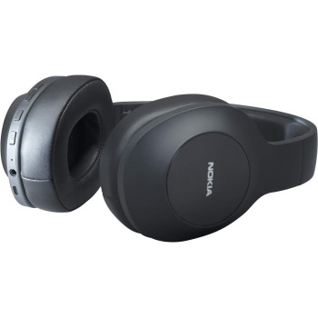 Nokia E1200 Essential Wireless Headphones, On-Ear Headphones with Foldable Headband, Bluetooth 5.0 Compatible, 40Hrs Wireless Playtime, Black