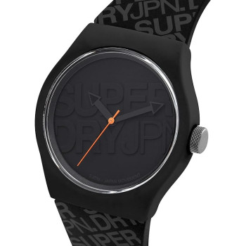 Superdry Urban Analogue Black Dial Black Rubber Watch For Men - SYG169B