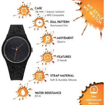 Superdry Urban Analogue Black Dial Black Rubber Watch For Men - SYG169B