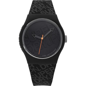 Superdry Urban Analogue Black Dial Black Rubber Watch For Men - SYG169B