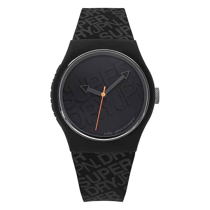 Superdry Urban Analogue Black Dial Black Rubber Watch For Men - SYG169B