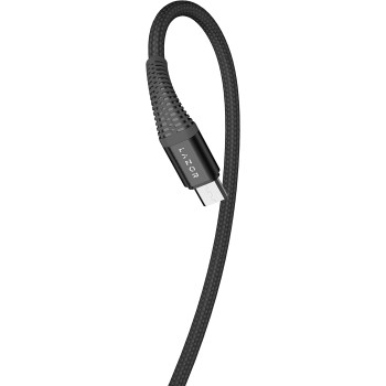 LAZOR Flow CM32 USB-A TO Micro-USB Fast Charging Cable, Premium 1 Meter, 2.4A Fast Sync and Charge Cable,Black