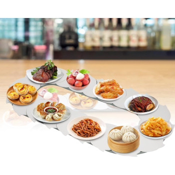 Lazy Susan Rotating Food Turntable, 360 Manual Swivel Adjustable Dining Table Round Non-Skid Food Serving Train Dining Turntable, 1.8m/5.91ft green