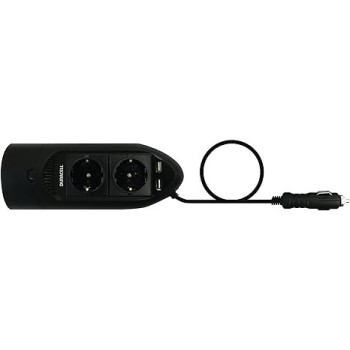 Duracell DRINV15-EU 175 Watt Twin Socket Wechselrichter (12V auf 230 V, Dual USB Output) schwarz