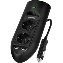 Duracell DRINV15-EU 175 Watt Twin Socket Wechselrichter (12V auf 230 V, Dual USB Output) schwarz
