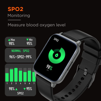 Fire-Boltt Ninja 3 Smartwatch Full Touch 1.69” & 60 Sports Modes with IP68, Sp02 Tracking, Over 100 Cloud based watch faces