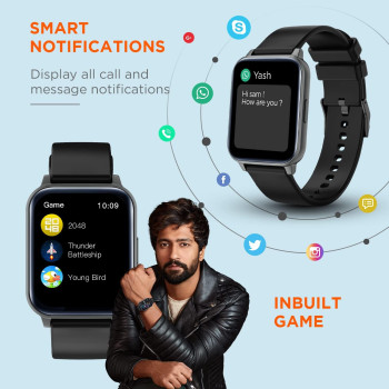 Fire-Boltt Ninja 3 Smartwatch Full Touch 1.69” & 60 Sports Modes with IP68, Sp02 Tracking, Over 100 Cloud based watch faces