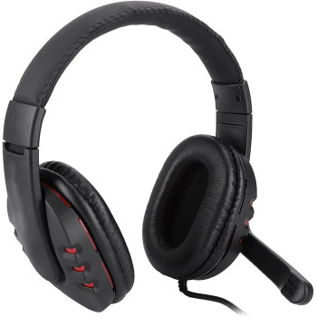 OVLENG Q7 USB Gaming Headset Over-Ear Gaming Headphones with Mic E-sports Headphones Adjustable Headband Wired Game Headset PU Leather Ear Cover for PC Computer