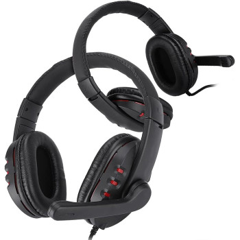 OVLENG Q7 USB Gaming Headset Over-Ear Gaming Headphones with Mic E-sports Headphones Adjustable Headband Wired Game Headset PU Leather Ear Cover for PC Computer