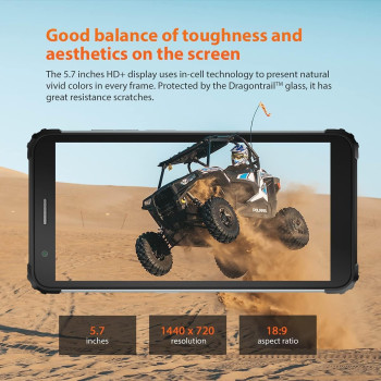 Blackview BV6600E Rugged Smartphone, 8580mAh Big Battery(Reverse Charging), 5.7'' HD+ IP68&IP69K, Octa Core 4GB+32GB, 13MP Camera GPS Black