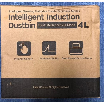 Intelligent Intuction Dustbin(Desk Mode/Vehicle Mode) 4L Creative Foldable Lid-Up patent Product