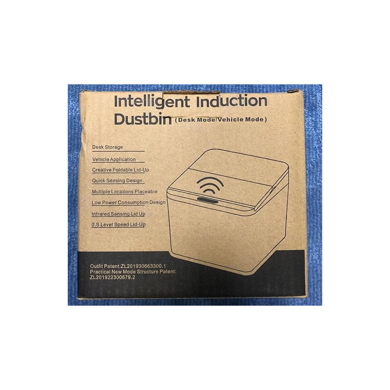 Intelligent Intuction Dustbin(Desk Mode/Vehicle Mode) 4L Creative Foldable Lid-Up patent Product