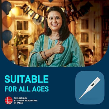 Omron MC 246 Digital Thermometer With Quick Measurement of Oral And Underarm Temperature in Celsius And Fahrenheit, Water Resistant for Easy Cleaning