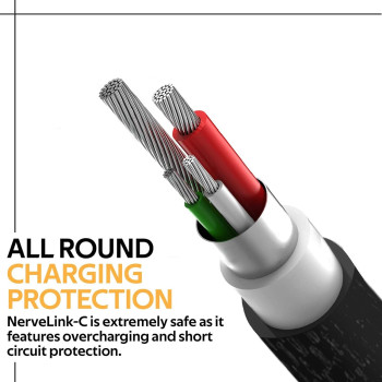 Promate Type-C Charging Cable, Premium 1.2 Meter USB-C to USB-A 3A Fast Sync and Charge Cable with Long Bend Lifespan for Smartphones, NerveLink-C (Black)