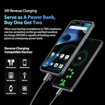 Blackview BV5200 Rugged Phone, 4GB+32GB ace Unlock, 5180mAh Battery, 6.1 inch Android 12 MTK6761 Helio A22 Quad Core up to 2.0GHz, Network: 4G, NFC, OTG, Dual SIM (Grey)