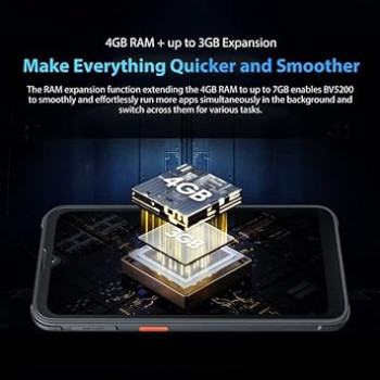 Blackview BV5200 Rugged Phone, 4GB+32GB ace Unlock, 5180mAh Battery, 6.1 inch Android 12 MTK6761 Helio A22 Quad Core up to 2.0GHz, Network: 4G, NFC, OTG, Dual SIM (Grey)