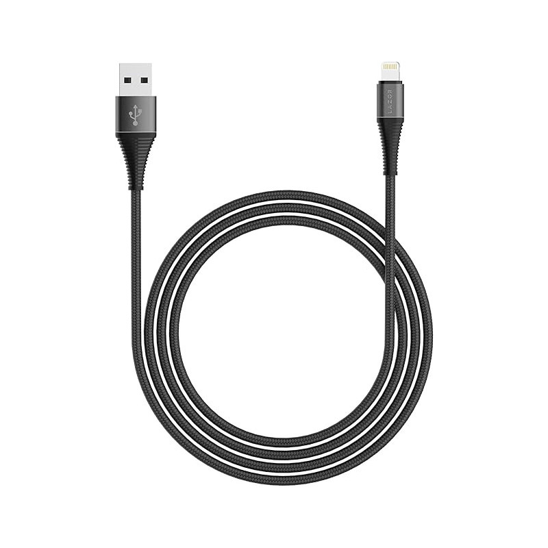 LAZOR Flow CL32 USB-A TO Lightning Fast Charging Cable, Premium 1 Meter, 2.4A Fast Sync and Charge Cable,Black