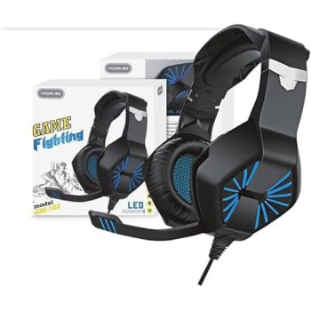 YESPLUS GM-103, 3.5MM JACK GAMING HEADPHONE VIRTUAL SURROUND WITH BLUE LED LIGHT AND MICROPHONE FOR MOBILE PHONE & PS4 Multi Color highendtech 2725610010789