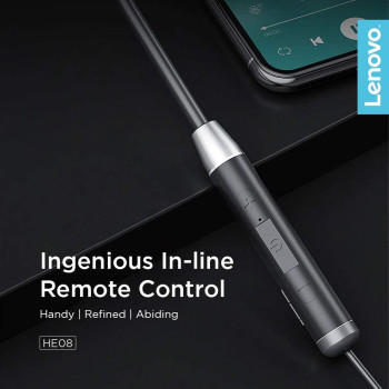 Lenovo Wireless Neckband Earphone HE08 (Black)