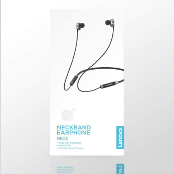 Lenovo Wireless Neckband Earphone HE08 (Black)
