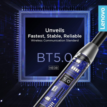 Lenovo Wireless Neckband Earphone HE08 (Black)