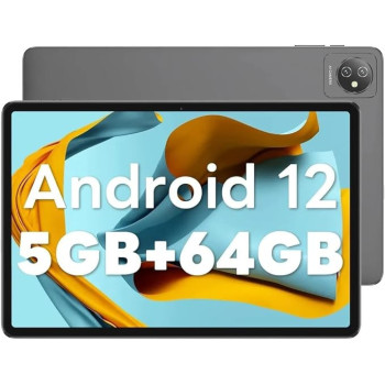 10 Inch Tablets, Blackview Tab7 WIFI Android 12 Tablet(2023), 5GB + 64GB/TF 1TB, 6580mAh Battery, 1280×800 HD+ IPS TouchScreen, Type C/5MP/Wi-Fi/Bluetooth-Grey