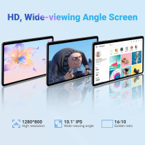 10 Inch Tablets, Blackview Tab7 WIFI Android 12 Tablet(2023), 5GB + 64GB/TF 1TB, 6580mAh Battery, 1280×800 HD+ IPS TouchScreen, Type C/5MP/Wi-Fi/Bluetooth-Grey