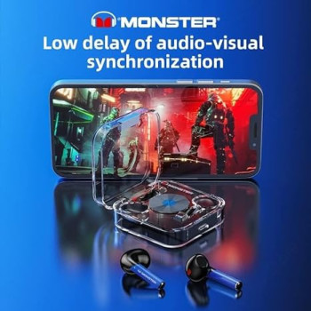 Monster Airmars XKT01 Wireless Blue tooth 5.2 Earphone TWS HiFi Music Wireless Headphones With Mic 300mAh Stereo in-Ear Earphone