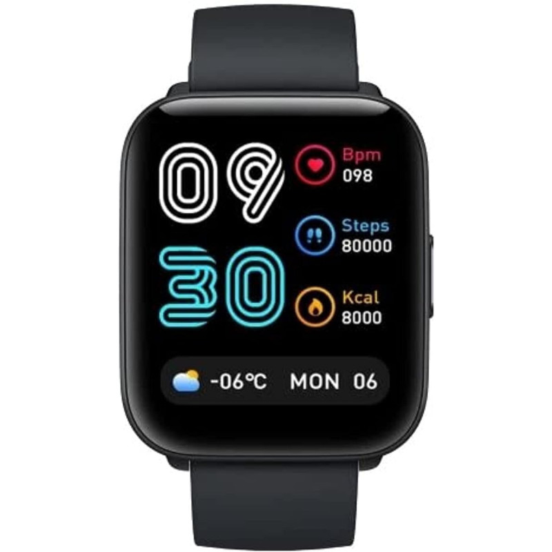 Mibro C2 Smart Watch 1.69 Inch Touch Control HD Screen 24H Heart Rate And Sleep Monitoring SpO2 Sensor Measurement, Long Battery Life, Black