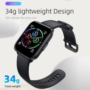 Mibro C2 Smart Watch 1.69 Inch Touch Control HD Screen 24H Heart Rate And Sleep Monitoring SpO2 Sensor Measurement, Long Battery Life, Black