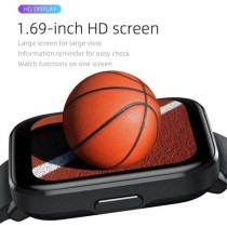 Mibro C2 Smart Watch 1.69 Inch Touch Control HD Screen 24H Heart Rate And Sleep Monitoring SpO2 Sensor Measurement, Long Battery Life, Black