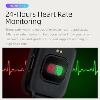 Mibro C2 Smart Watch 1.69 Inch Touch Control HD Screen 24H Heart Rate And Sleep Monitoring SpO2 Sensor Measurement, Long Battery Life, Black