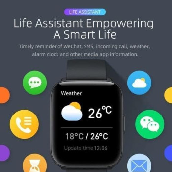 Mibro C2 Smart Watch 1.69 Inch Touch Control HD Screen 24H Heart Rate And Sleep Monitoring SpO2 Sensor Measurement, Long Battery Life, Black