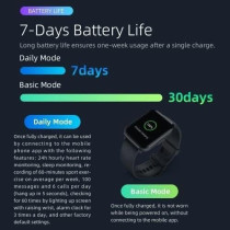 Mibro C2 Smart Watch 1.69 Inch Touch Control HD Screen 24H Heart Rate And Sleep Monitoring SpO2 Sensor Measurement, Long Battery Life, Black