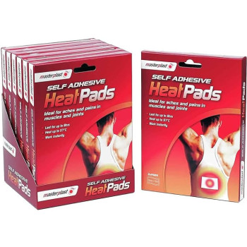 Masterplast Self Adhesive Heat Pads relieves Aches Pains Pack, White, 10x13 cm (Pack of 2)