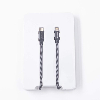 Optiva USB-C to Lightning Cable, Fast Charging [2.4A] [Sync & Charge] Long Lasting, And Reinforced - For All iOS Devices Nylon Braided 2M Gray, OPC24i