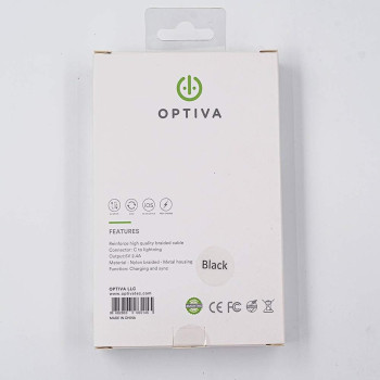 Optiva USB-C to Lightning Cable, Fast Charging [2.4A] [Sync & Charge] Long Lasting, And Reinforced - For All iOS Devices Nylon Braided 2M Gray, OPC24i